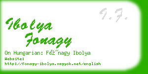 ibolya fonagy business card