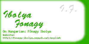 ibolya fonagy business card